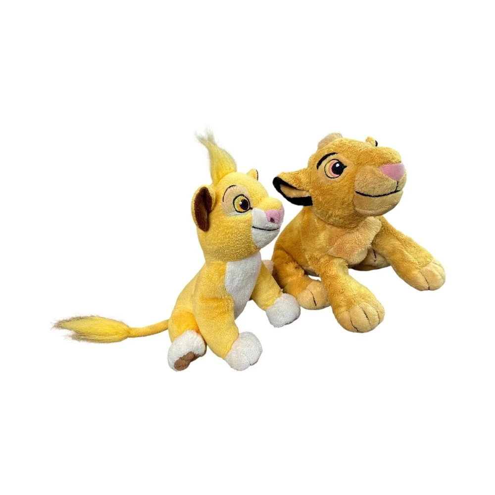 Disney Lion King Simba‎ Plush Set 2 Stuffed Animal Yellow Vintage Toy